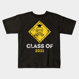 Class of 2021 Gas Mask Quarantined Seniors Graduation Kids T-Shirt